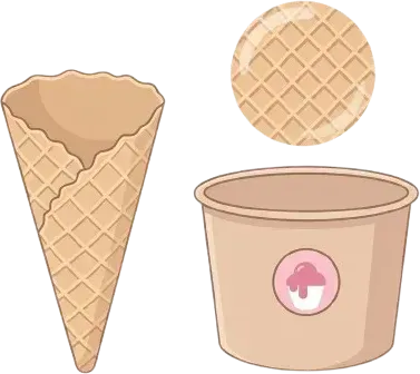 Elige cono o vaso